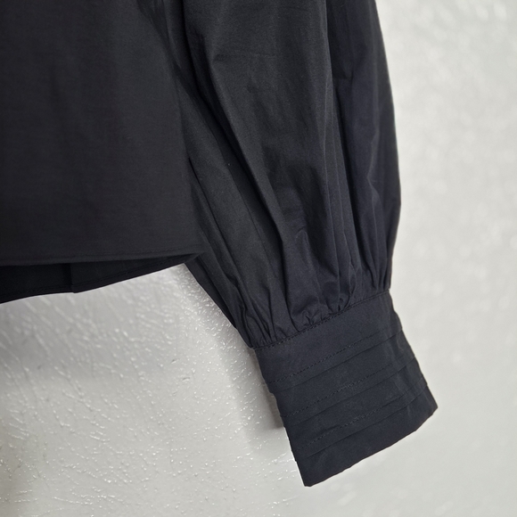 Ulla Johnson Black Marika Poplin Balloon Long Sleeve Blouse Women's Size 8 - Picture 11 of 14